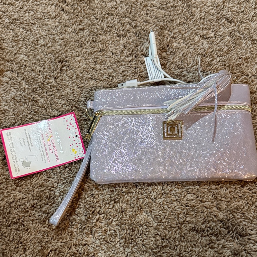 Liz Claiborne Shimmering Silver Wristlet